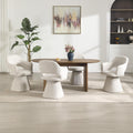 Hyfirm 360° Barrel Swivel Dining Chair with Arms, Khaki Pattern, Set of 4
