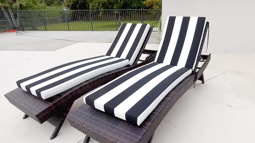 Crestlive Chaise Lounge Cushions Outdoor Set of 2, 72"x21", Water Resistant