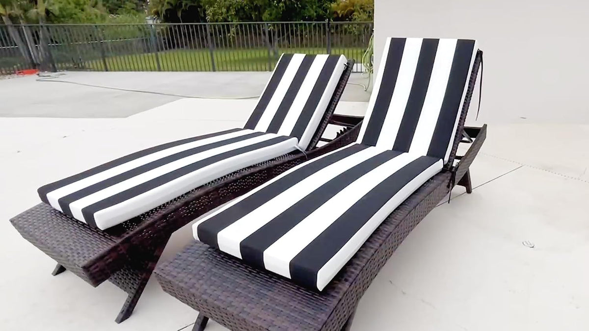 Crestlive Chaise Lounge Cushions Outdoor Set of 2, 72"x21", Water Resistant