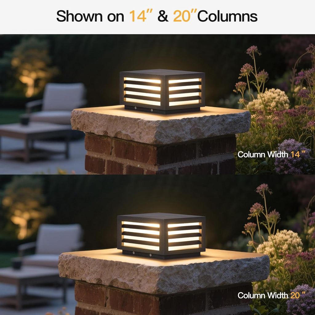 MVBT Glass Post Lights Outdoor, 8.8" Hard Wired Pillar Lights Outdoor