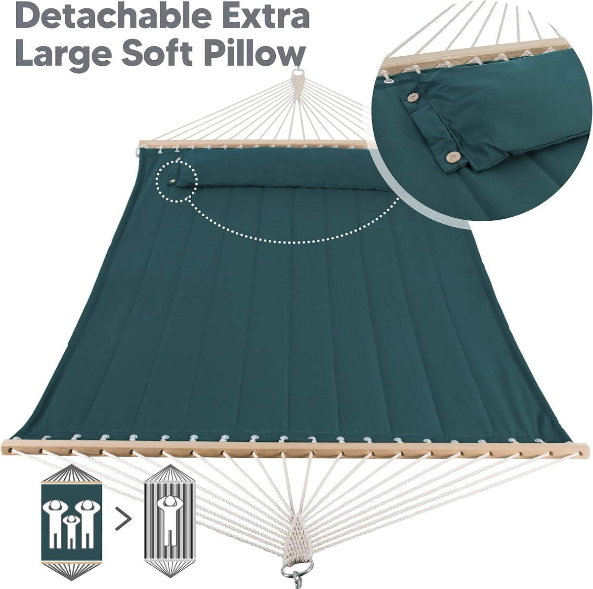 SUNCREAT Replacement Hammock for Stand, 475 lbs Capacity, Dark Green