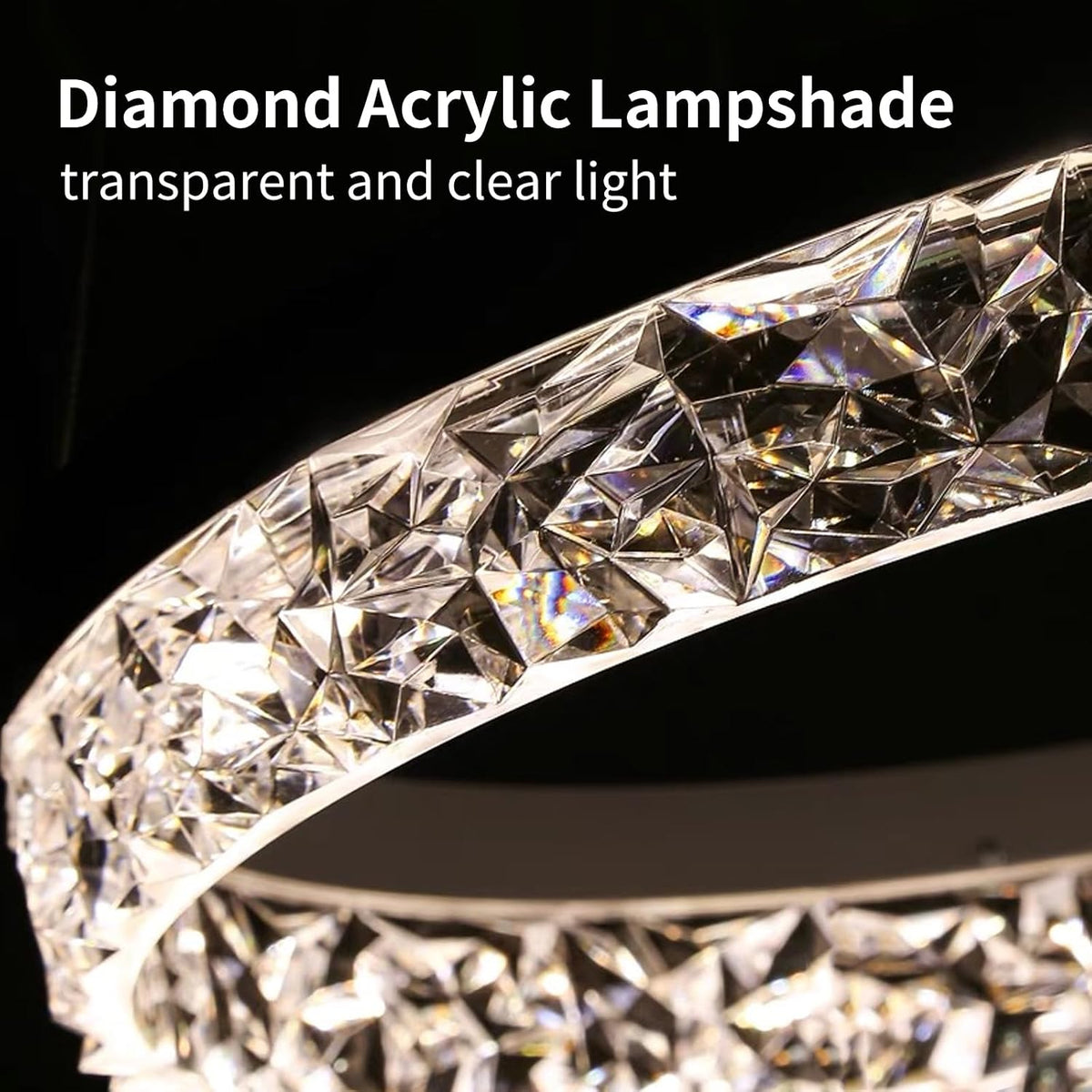Modern LED Chandelier 1 Ring 19.7in Pendant Lighting for Kitchen Island 50W Dimmable LED Pendant Ceiling Light Black Hanging Light Fixtures with Remote for Kitchen Dining Room Bedroom Living Room