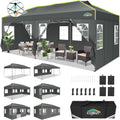 COBIZI 10x20 Pop Up Canopy Tent with 6 Removable Sidewalls, Outdoor, Gray