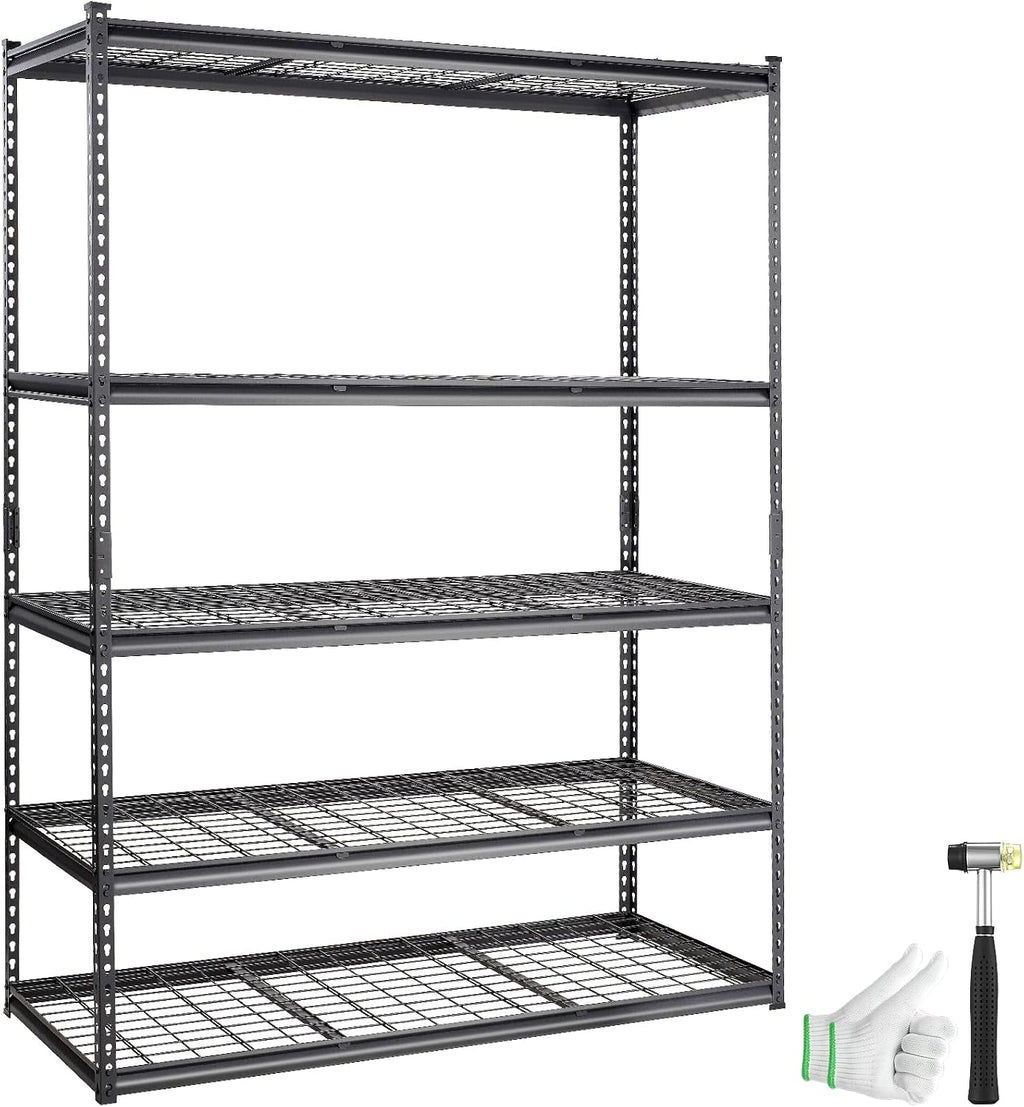 VEVOR Storage Shelving Unit 5-Tier Adjustable 2000 lbs Capacity 60"x24"x78"