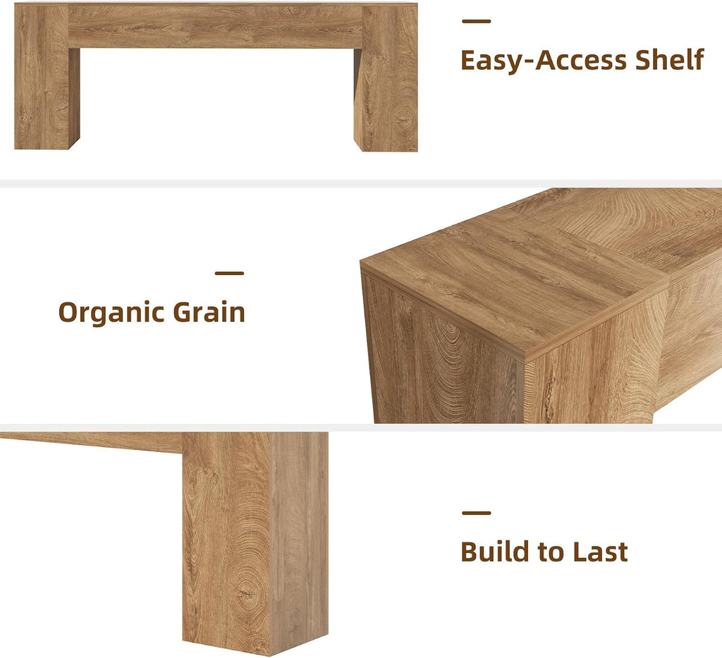 Extra Long Console Tables for Entryway 86-Inch, Natural Oak