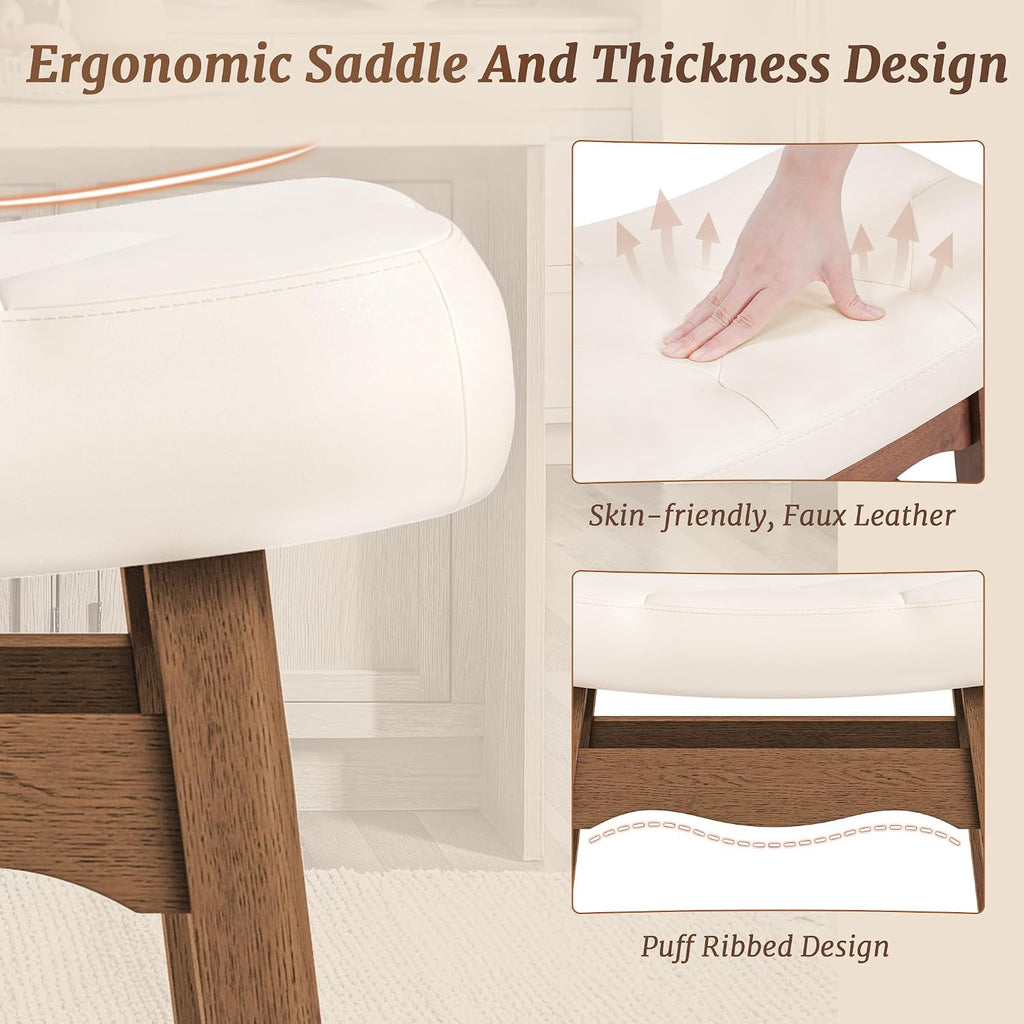 cozyman bar stools set of 3, 24" backless showing dimensions