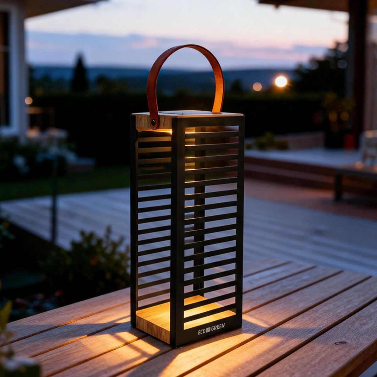 EcoGreen Solar Floor Lamp, Solar Lanterns Outdoor Waterproof for Yard