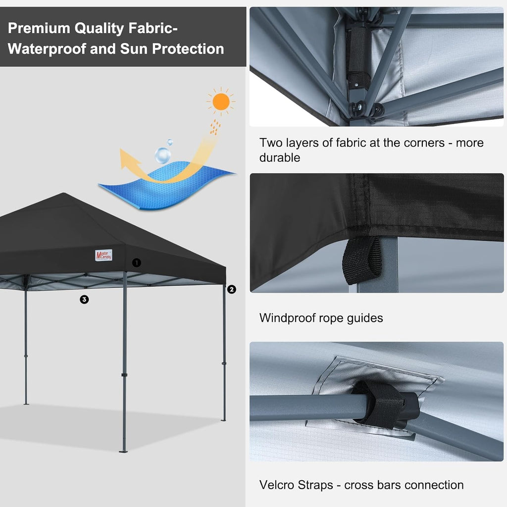 mastercanopy 10x10 replacement pop up canopy top all, side view