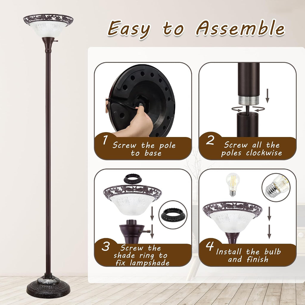 Luvkczc Torchiere Floor Lamps for Living Room, 70" Tall Standing Lamp