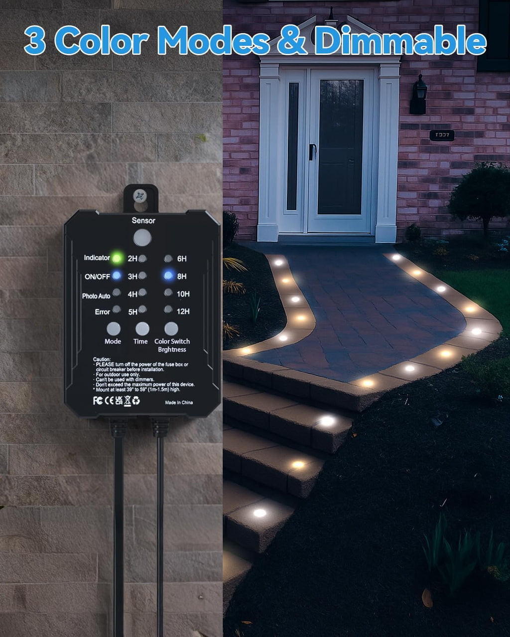 HIBOITEC Low Voltage Deck Lights Kit 3CCT 2700K-5000K with Transformer 10Pc