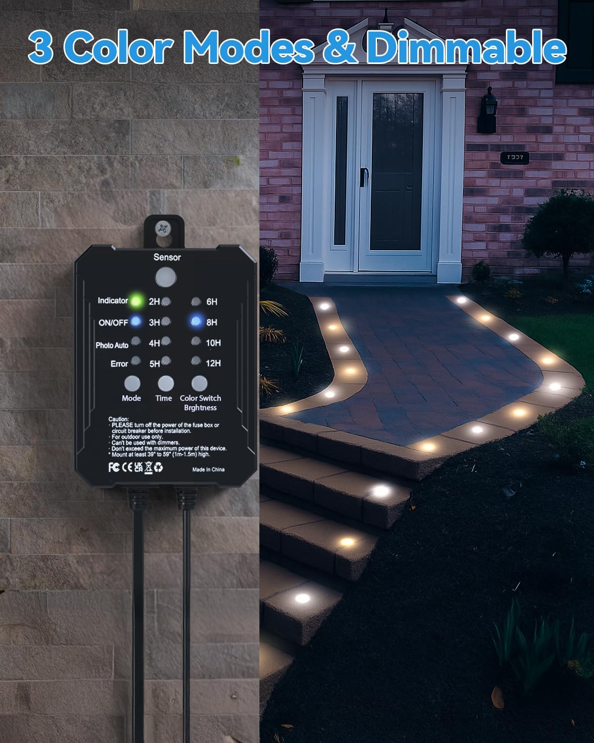 HIBOITEC Low Voltage Deck Lights Kit 3CCT 2700K-5000K with Transformer 10Pc