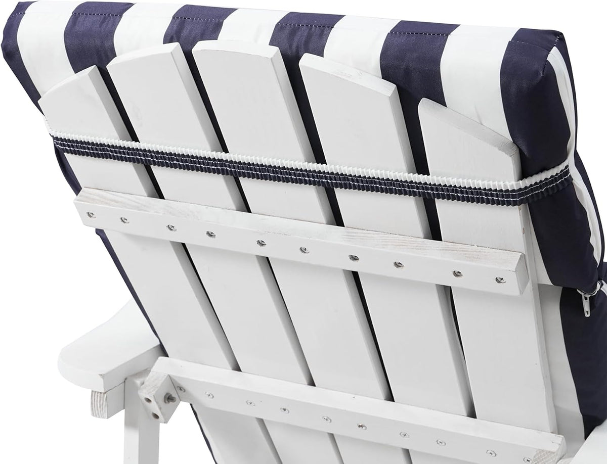 Adirondack Chair High Density Foam Cushions,High Back Outdoor Rocking Chair Cushion, Striped