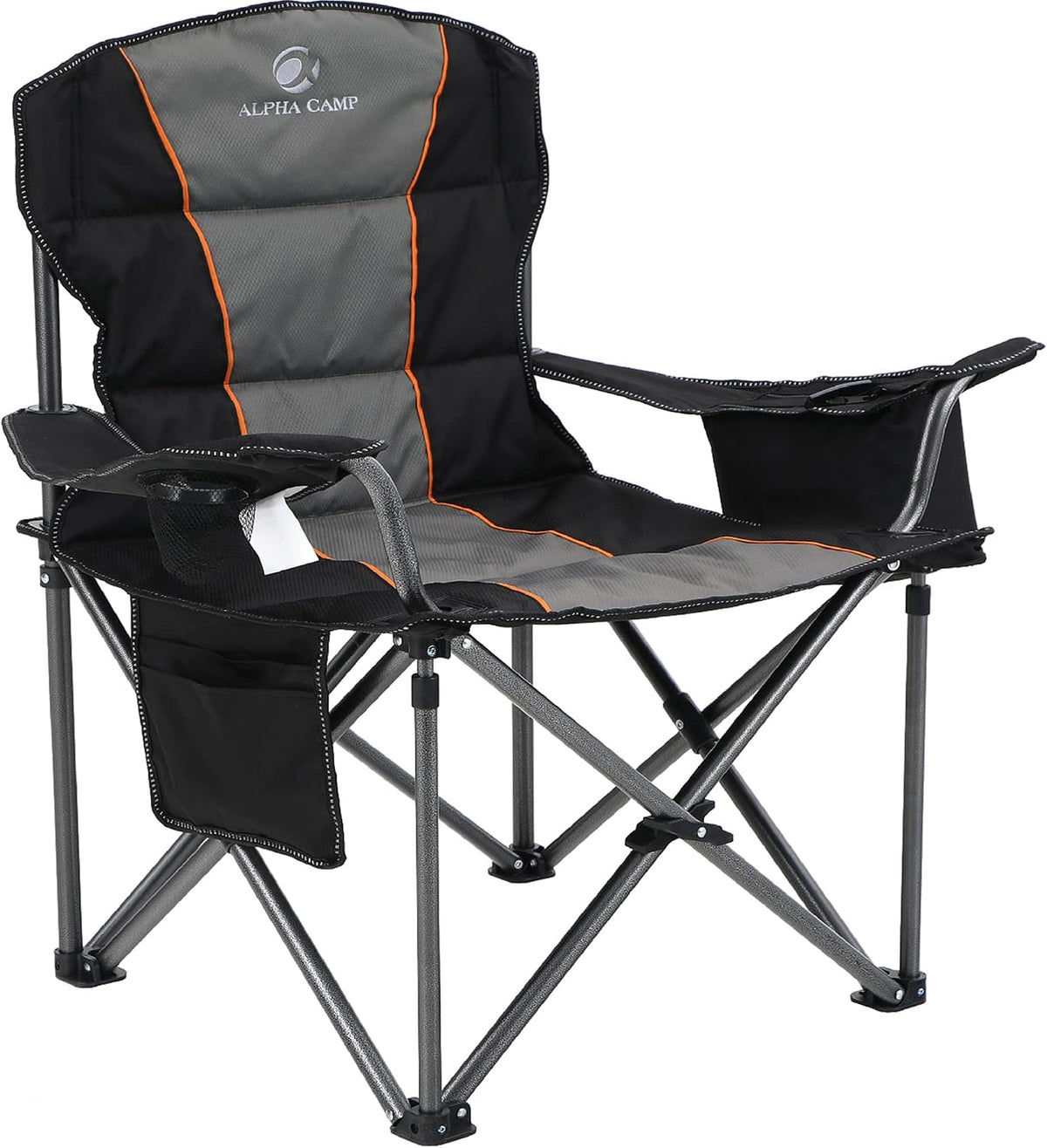 ALPHA CAMP Oversized Fully Padded Camping Chairs with Lumbar Support