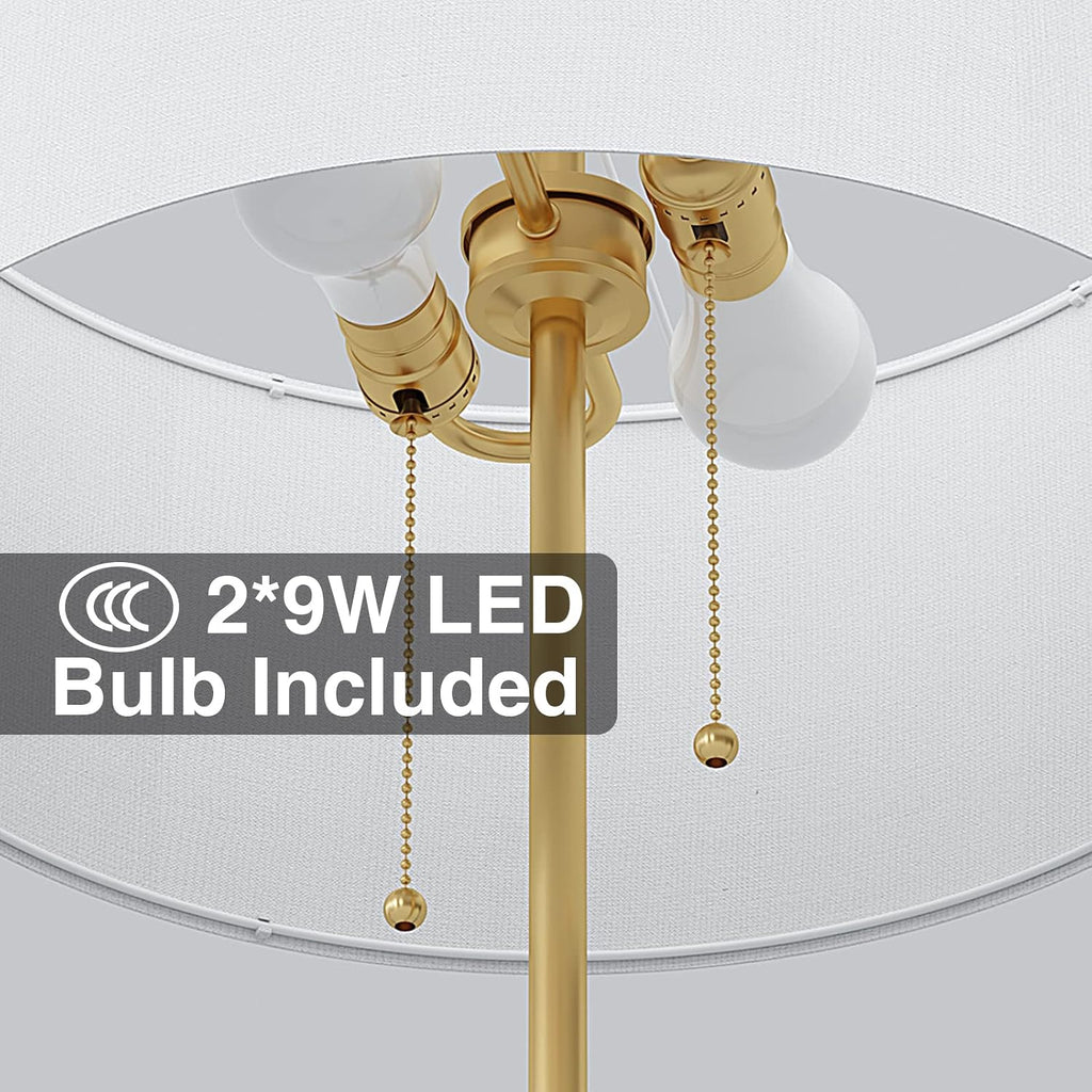 2-Light 3 Color Temperature Mid Century Floor Lamp for Living Room