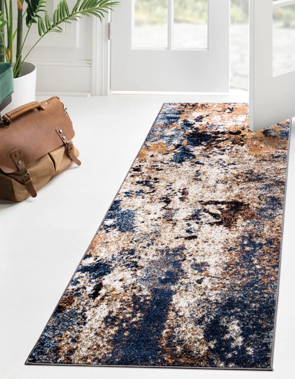 Keen Home Design Abstract Non-Shedding Runner Rug, Soft Thick Pile, 2x8