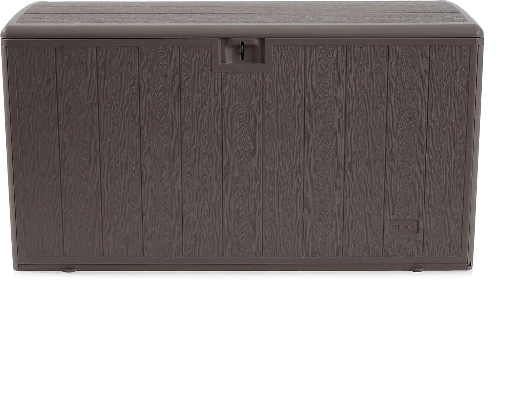 Plastic Development Group Outdoor Storage Deck Box, Standard Close, 105 Gallon, Driftwood