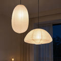 METHEDEECO Set of 2 Rice Paper Pendant Light Shades, 19in & 21in