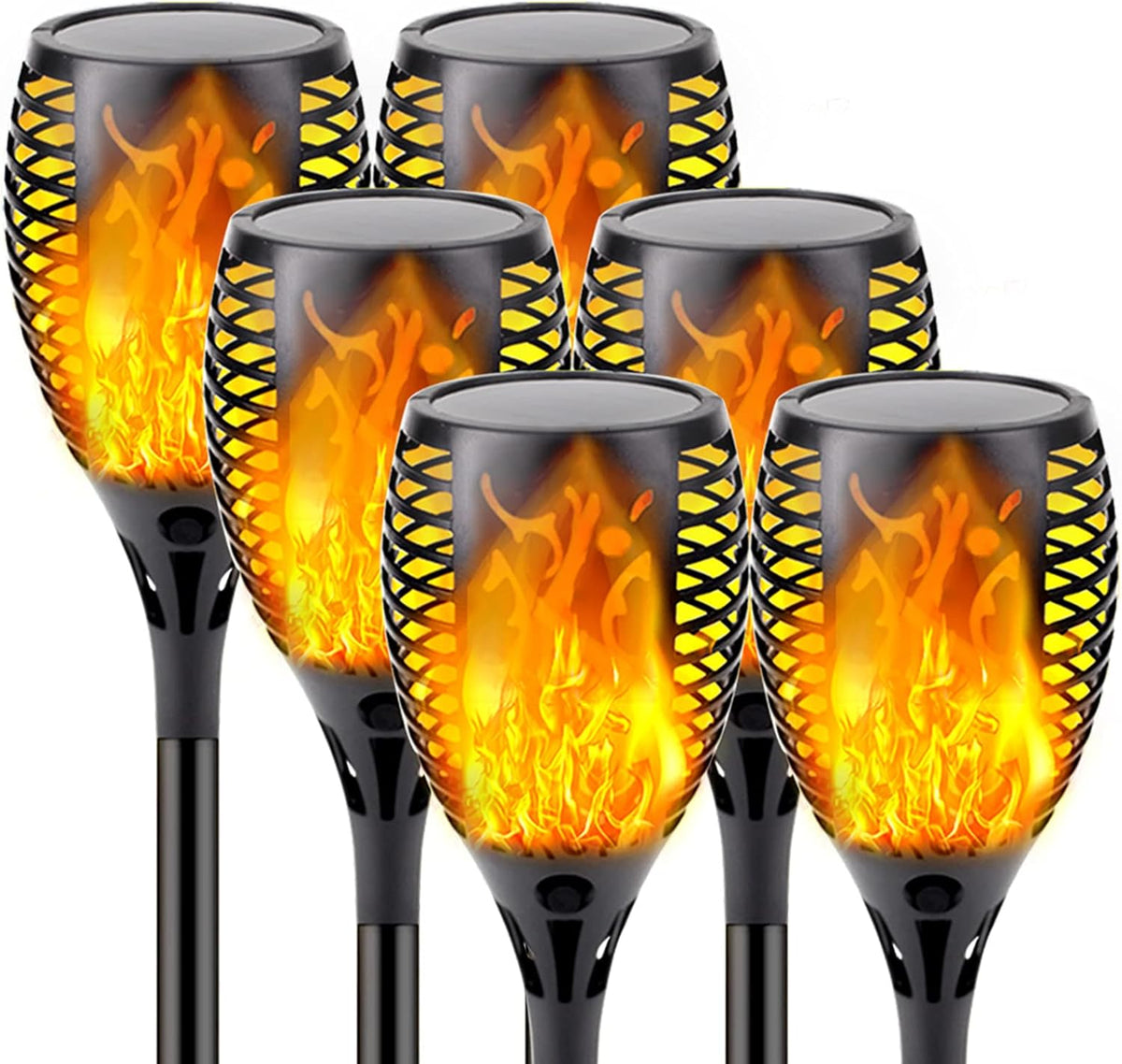 Solar Torch Lights with Flickering Flame Larger Size Solar Flame Lights