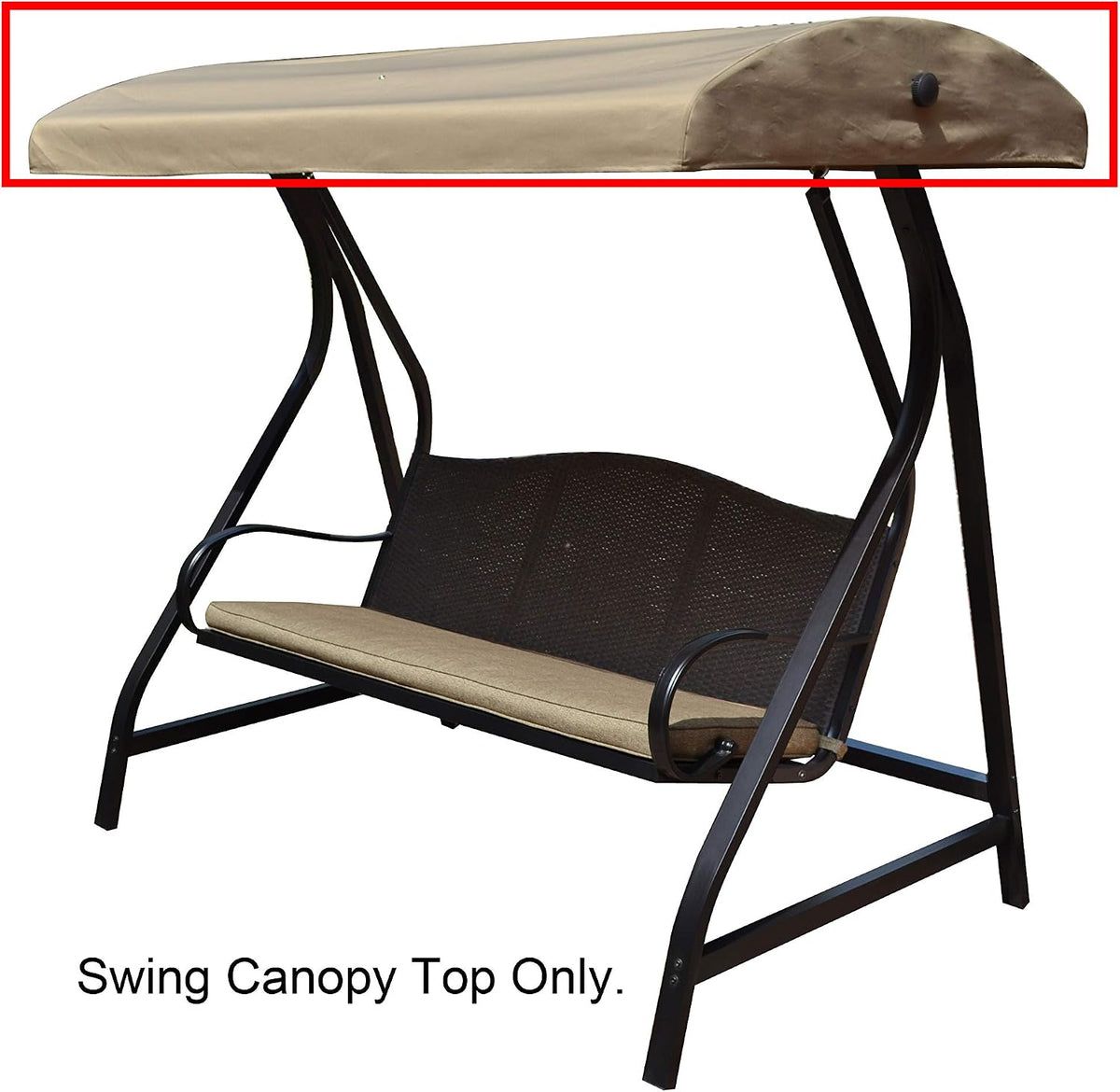 alisun replacement canopy top for gt porch swing, front angle view