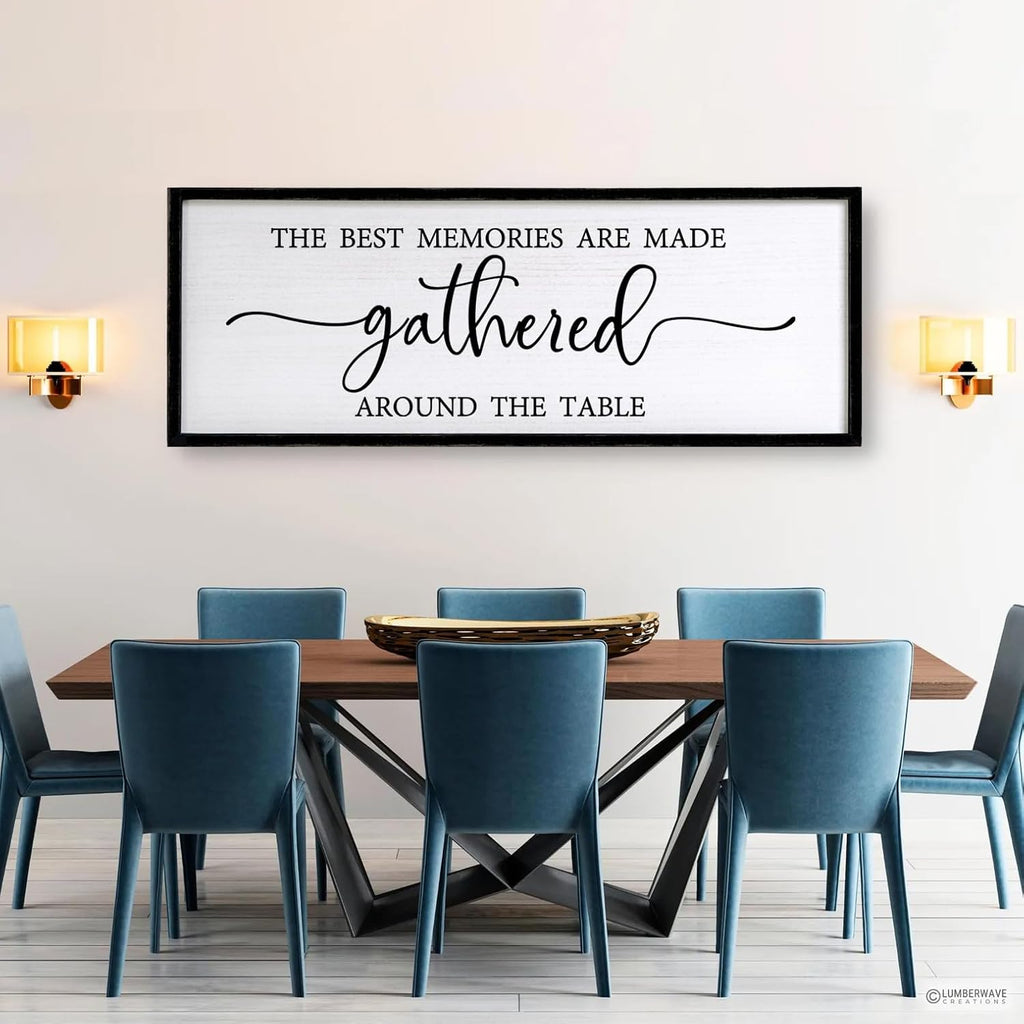 The Best Memories are Made Gathered Around The Table Framed Wall Art 40''