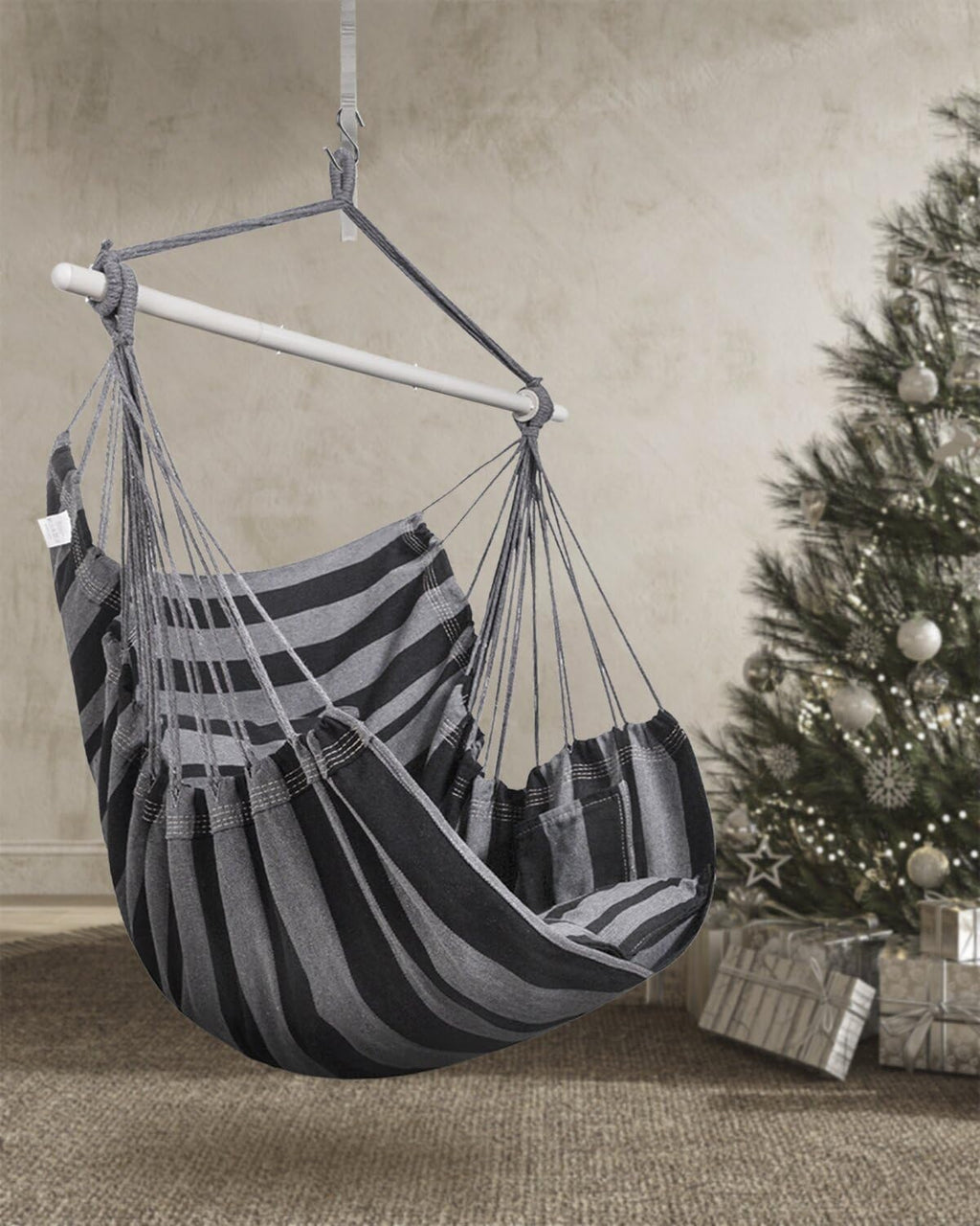 lulladle hammock chair hanging rope swing - hammock shown in use