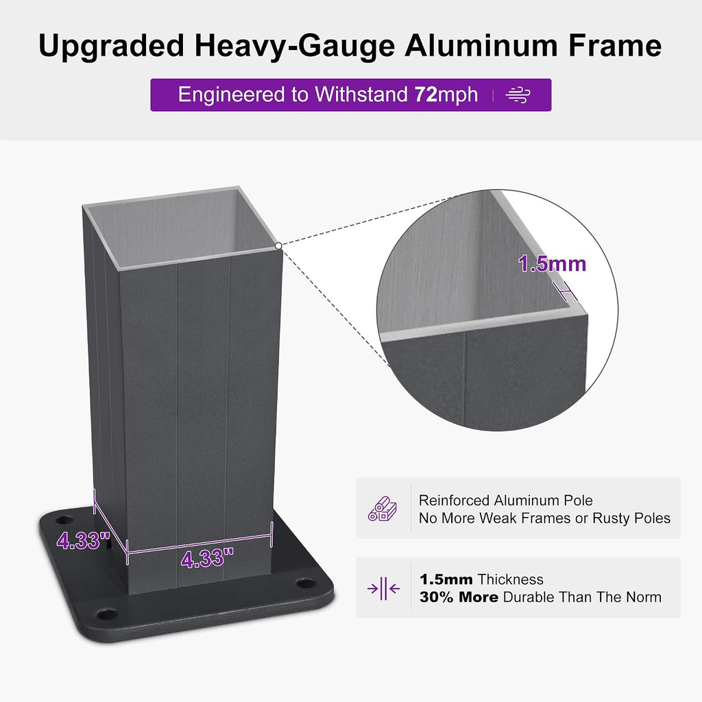 PURPLE LEAF Outdoor Pergola 14' x 24' Hardtop Pergola w/Independent Roof