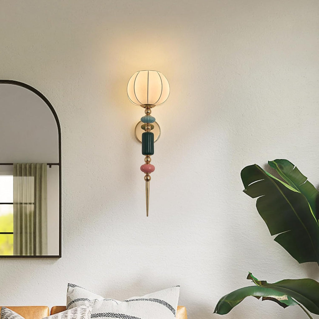 Imitated Silk White Shade Modern Wall Scone Indoor Wall Light Fixtures for Bedroom Hallway Living Room