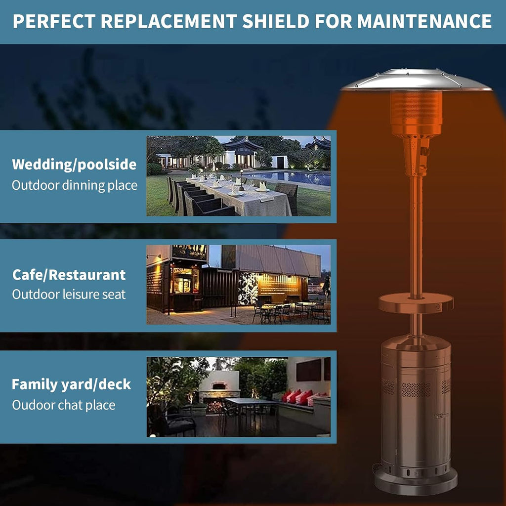 Kisworm 2 Units Patio Heater Heat Reflector Shield, Replacement Dome Part for Outdoor Heaters