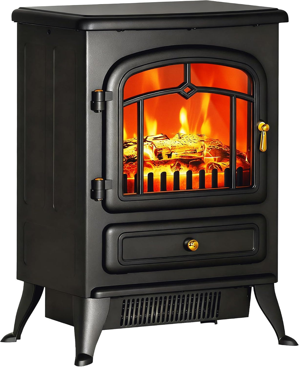 HOMCOM 22" Electric Fireplace Heater Stove 725W/1450W Black