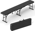 VSOAEIL 6 Foot Folding Bench, 6 FT Foldable Plastic Bench Indoor & Outdoor