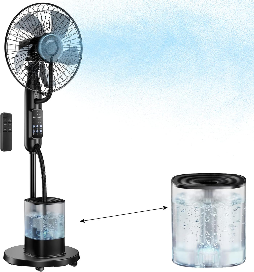 Upgraded Misting Fan with 4L Large Water Tank