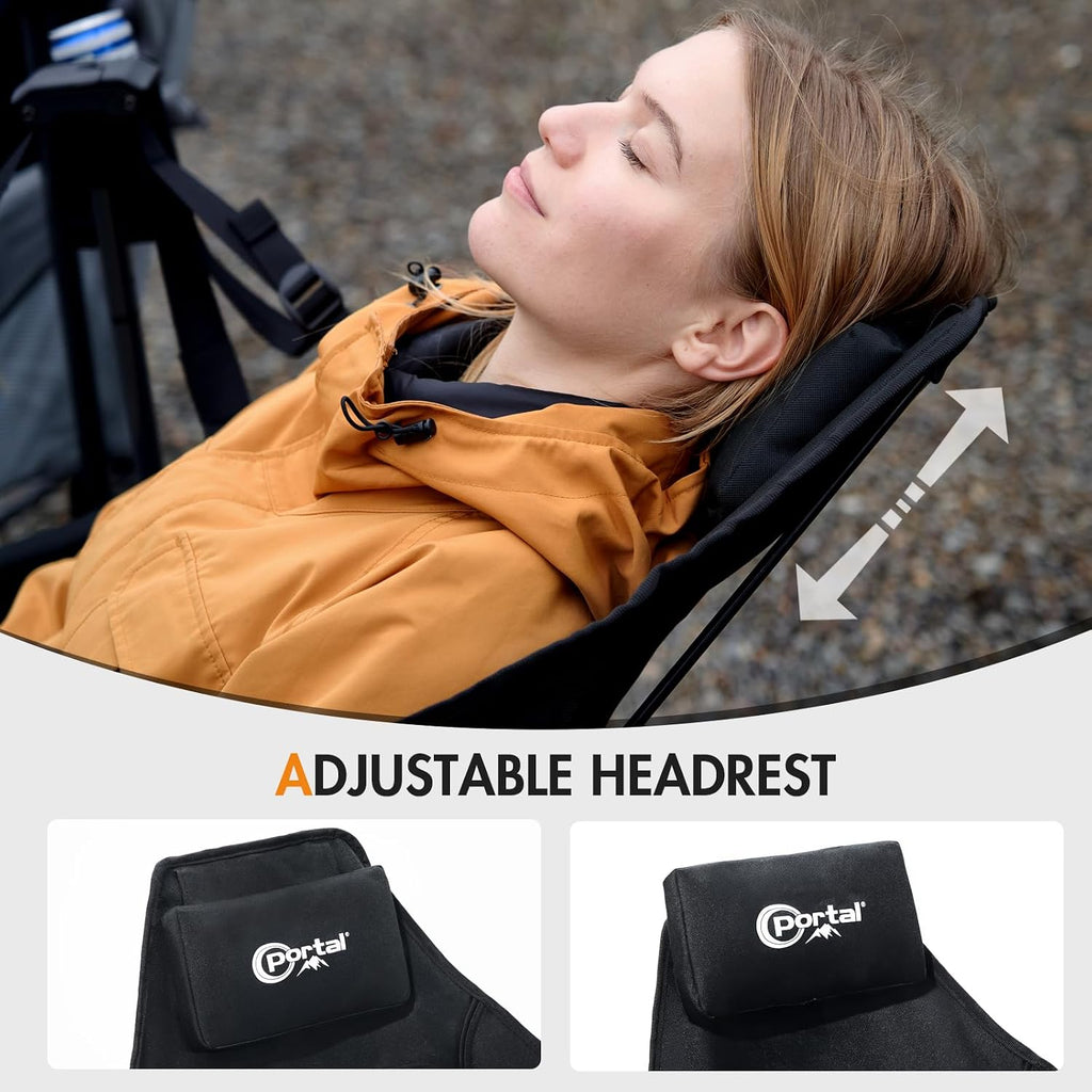 Portal Hammock Camping Chair,Adjustable Recline Backrest,Black