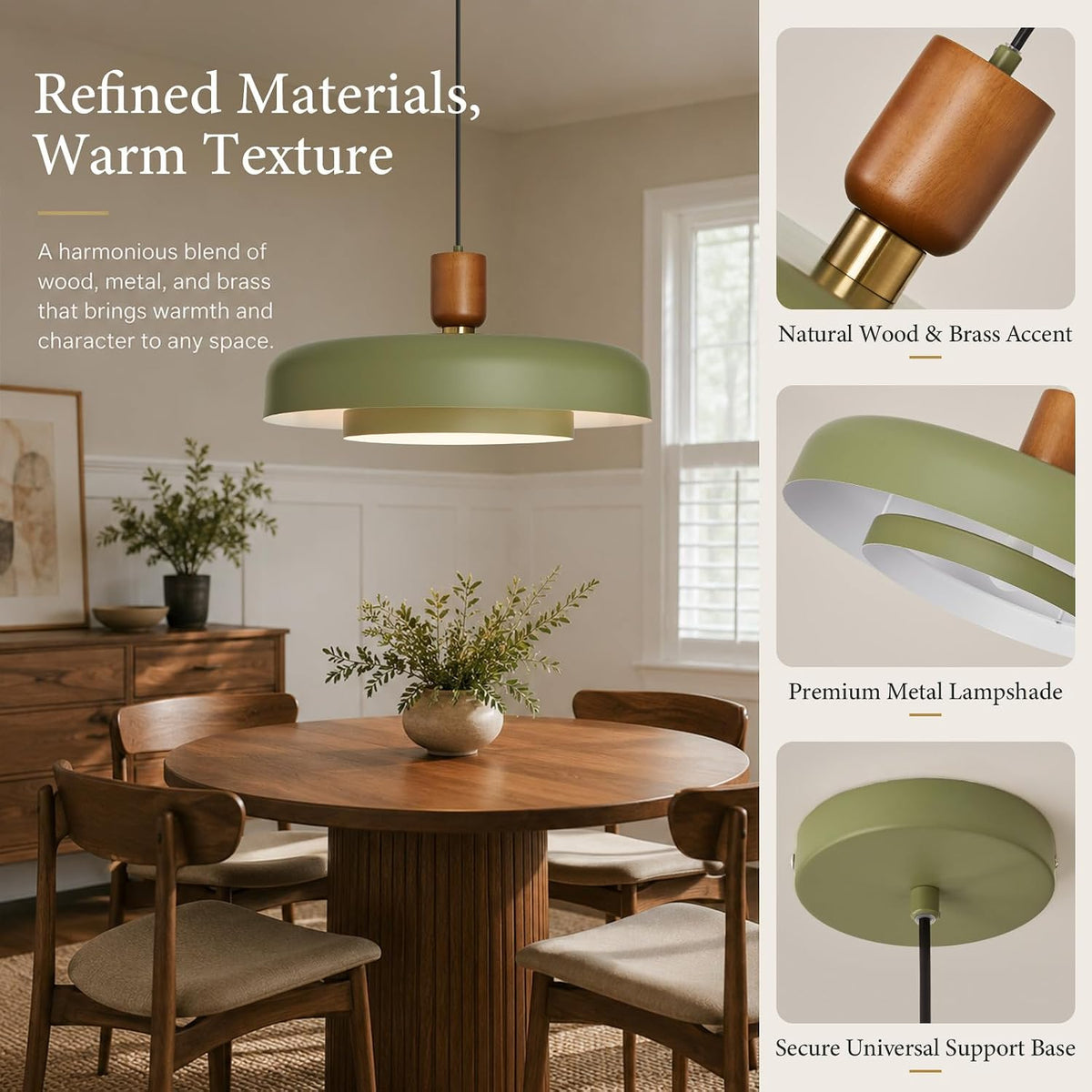 mid century green pendant light: 20" 2-tiered lighting, package contents