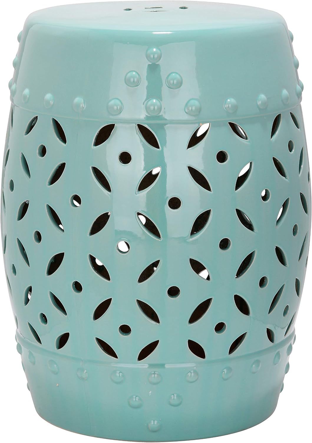 Safavieh Castle Gardens Collection Lattice Coin White Ceramic Garden Stool