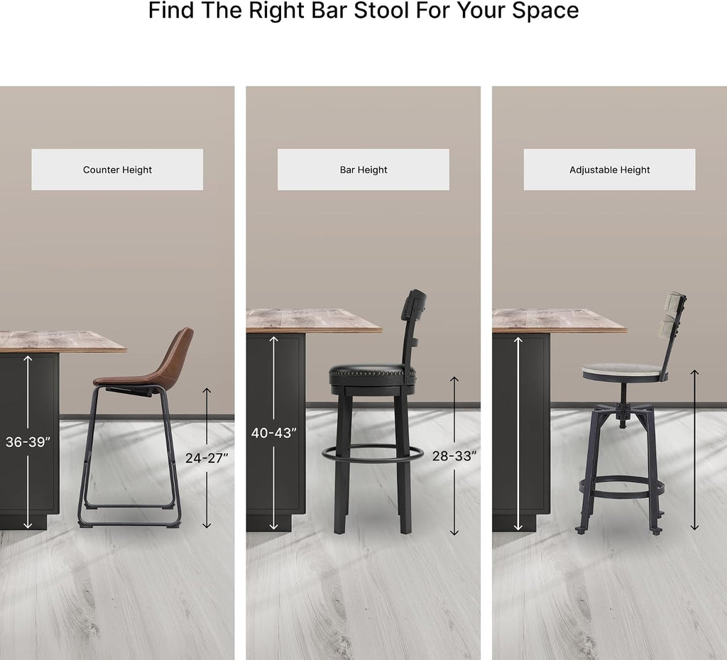 Signature Design by Ashley 1-Piece Counter Height Bar Stool, Black Swivel