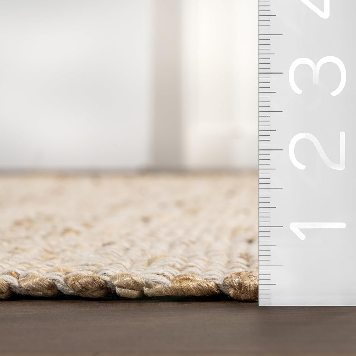 nuLOOM Elfriede Natural Solid Flatweave Area Rug, 3' x 4'