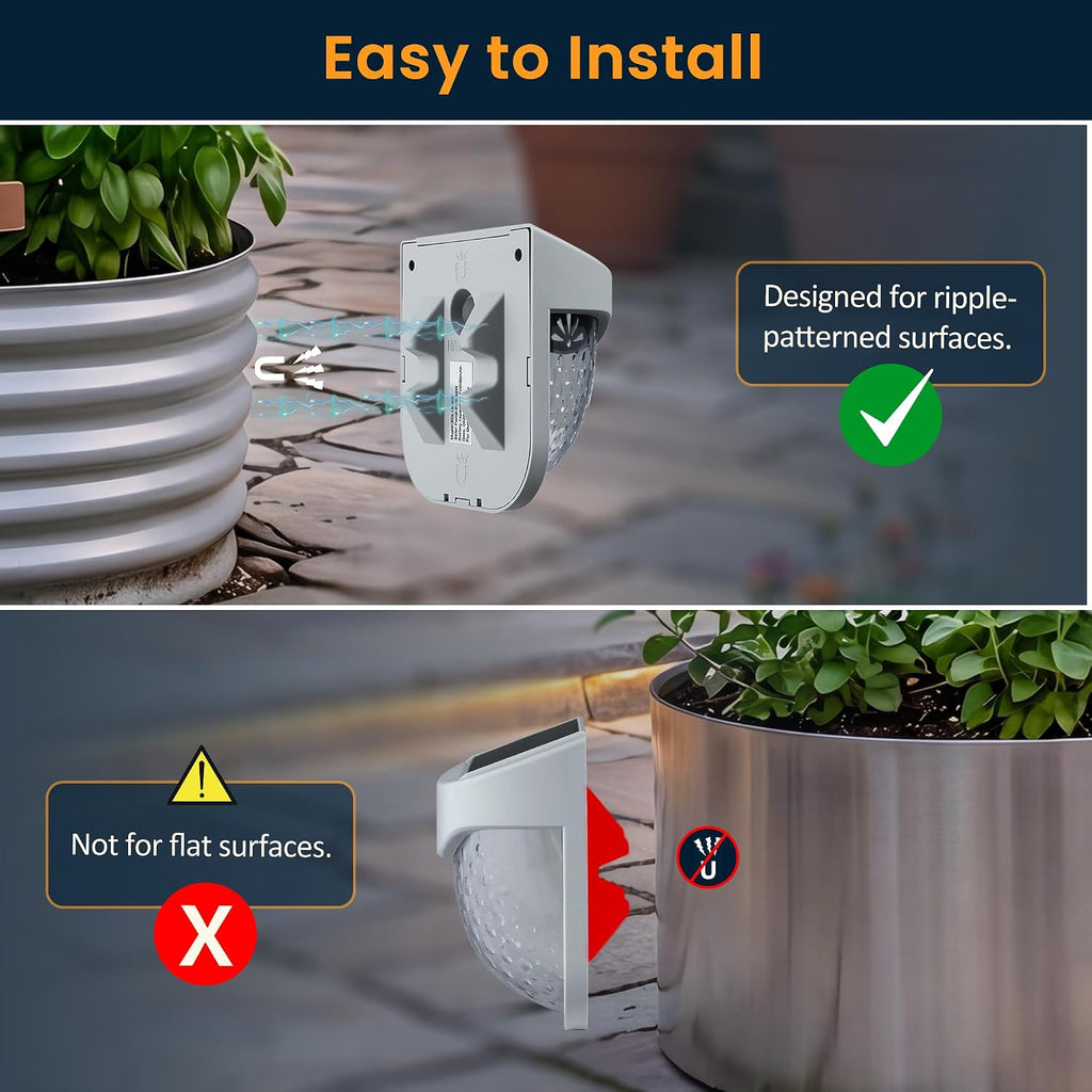 Solar Outdoor Garden Lights, Waterproof LED Deck Lighting 3000K, Gray