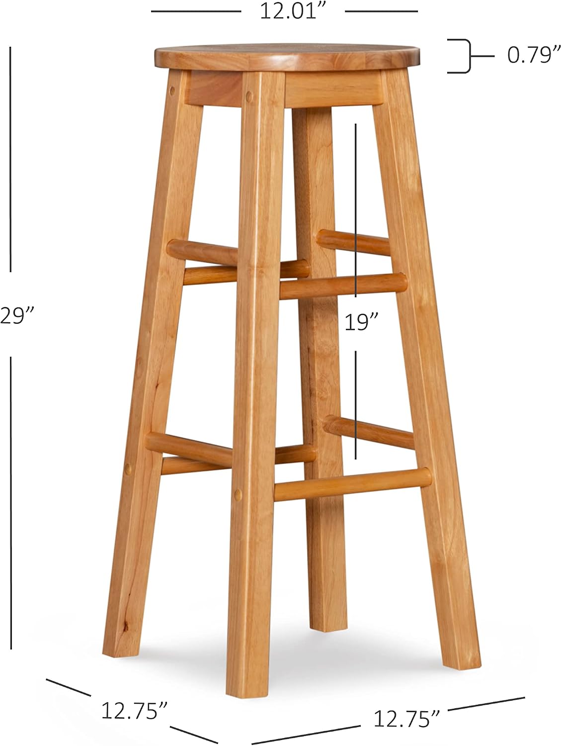 Linon 29-Inch Barstool With Round Seat