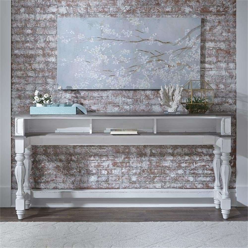 Liberty Furniture Industries Magnolia Manor Console Bar Table, W76 x D22 x H36, White