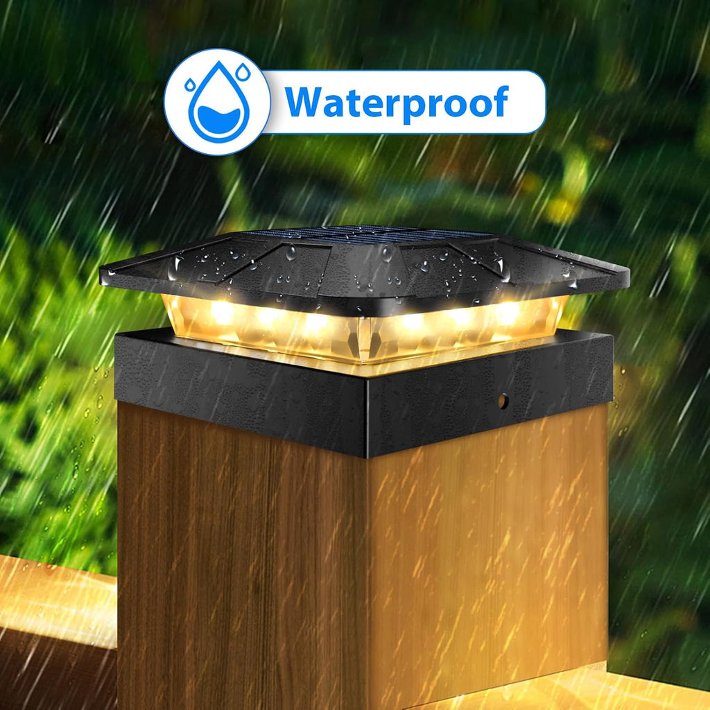 Peasur 12 Packs 4x4 Solar Post Cap Lights with 3 Lighting Modes