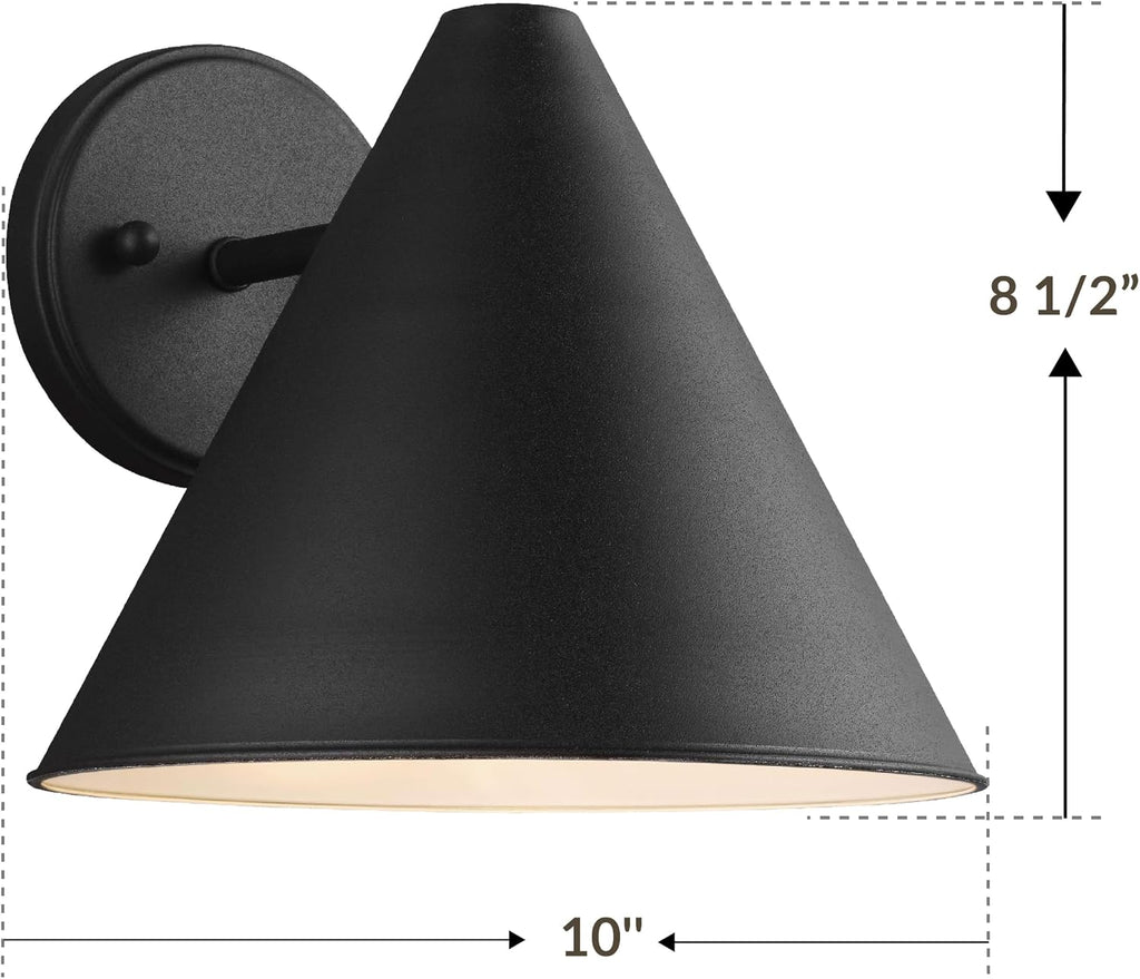 Generation Lighting Crittenden Outdoor Wall Sconce, Black Aluminum