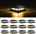 VOLISUN 4x4 Solar Post Cap Lights, 12 Pack Black Waterproof Fence Lights