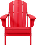 WestinTrends Malibu Outdoor Patio HDPE Folding Poly Adirondack Chair, Red