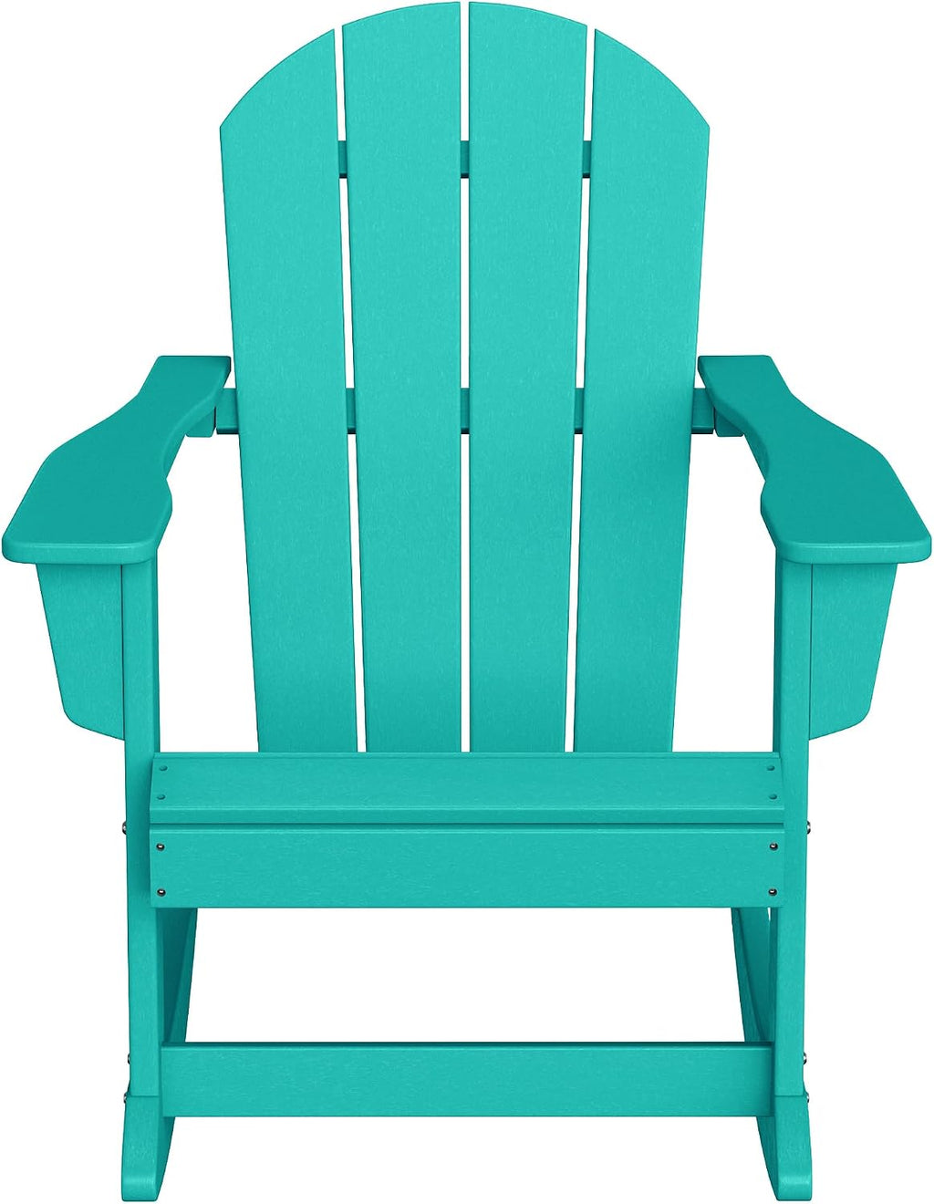 WestinTrends Malibu Outdoor Patio Rocking Adirondack Chairs with Side Table Set, Turquoise