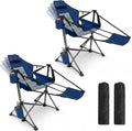 HOPERAN Hammock Camping Chair with Footrest 400lb Swing Chair, Blue 2 Pack