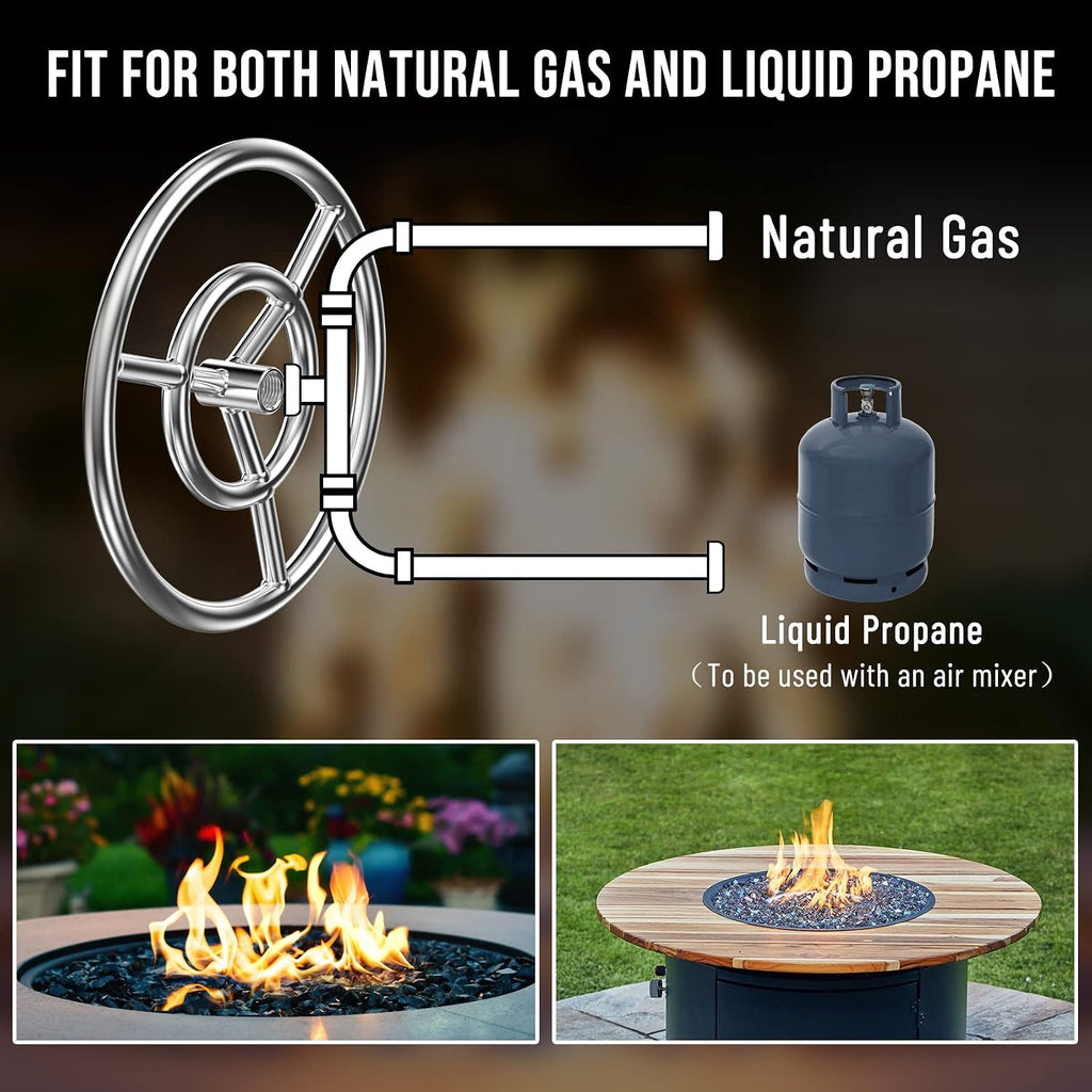 Skyflame 12-Inch Round Fire Pit Burner Ring