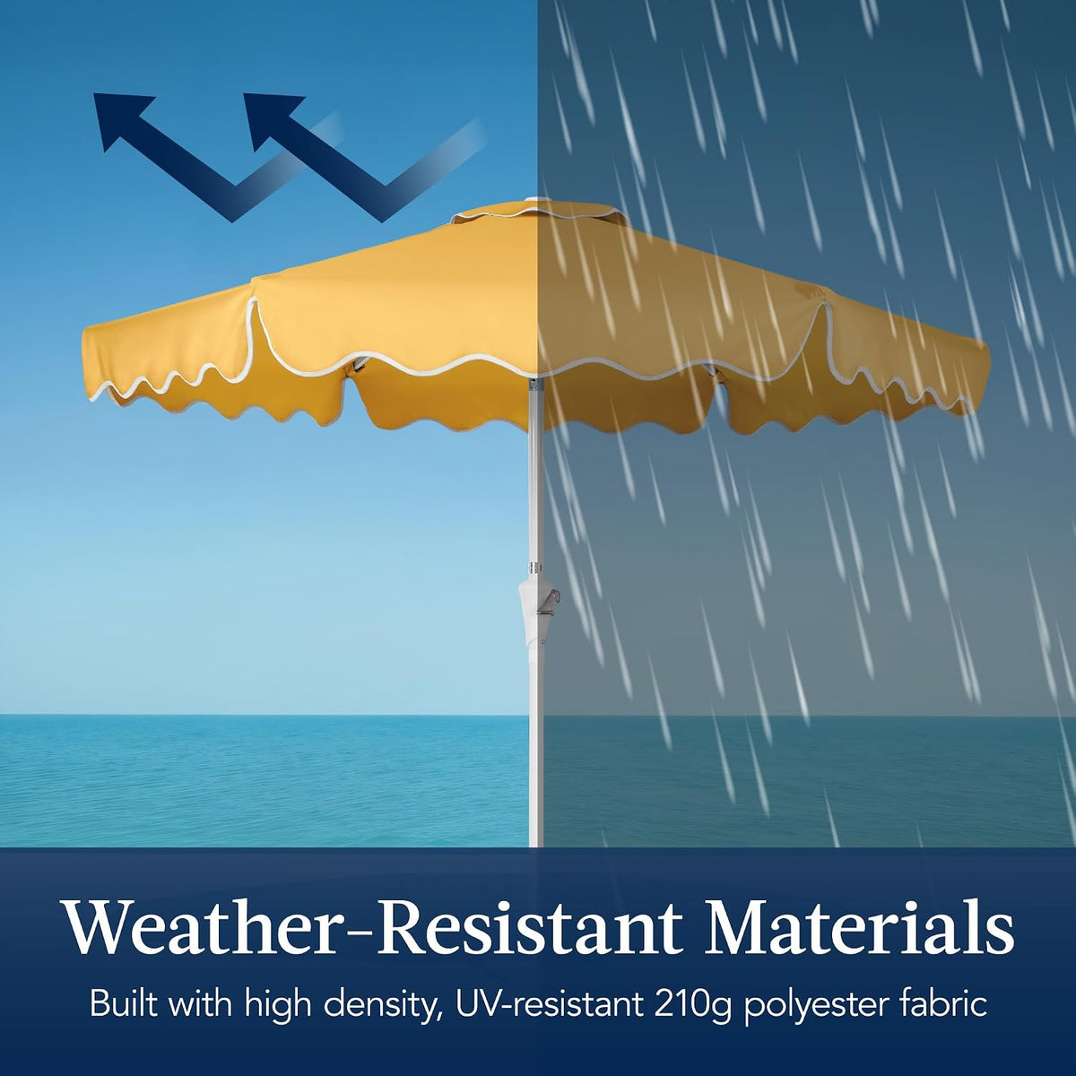 best choice products patio market umbrella with wavy showing dimensions