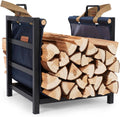 Firewood Rack Indoor Outdoor with Firewood Carrier,16 inch, Navy