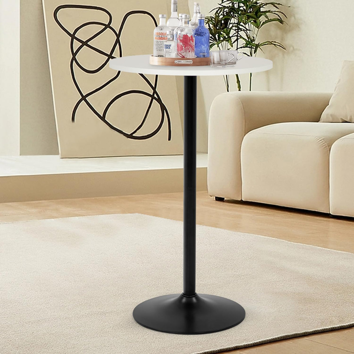 paylesshere bistro bar table 40 inch round table, side view
