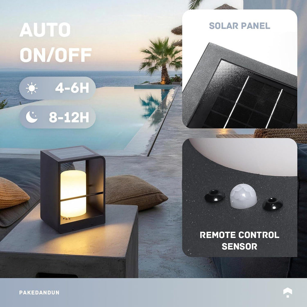 Solar Outdoor Table Lamp LED, IP65 Waterproof Tabletop Lamps
